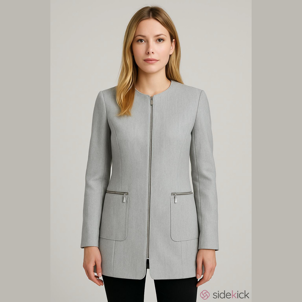 ZARA Gray Blazer with Streamlined Silhouette and Modern Design